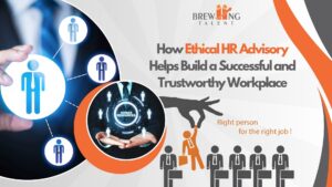 An image depicting the HR advisory concepts with the help of symbols of employees, communication in human resources, and words related to constructing a successful as well as a trustworthy ​‍​‌‍​‍‌​‍​‌‍​‍‌workplace.