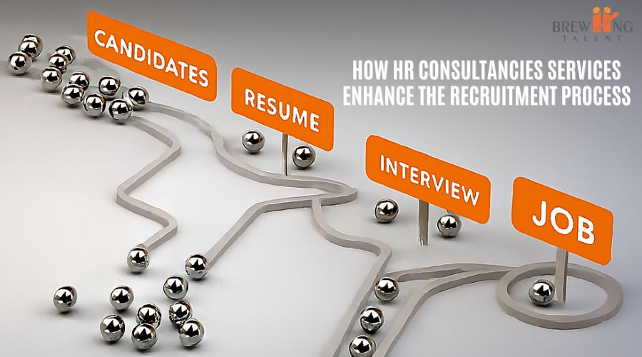 Image showing how HR consultancy services in Delhi improve the recruitment process from candidates to interviews and job selection.